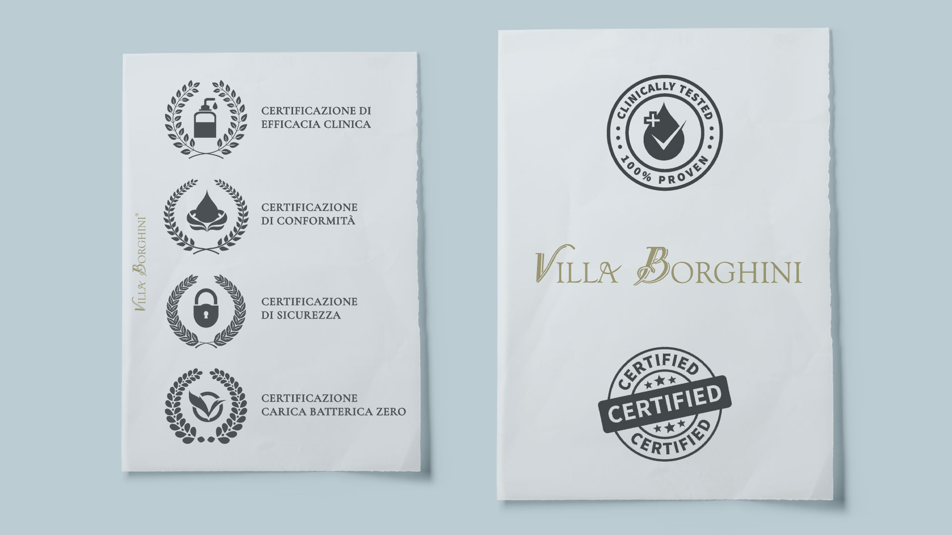 certificazioni Villa Borghini, Villa Borghini certificazioni, prodotti certificati